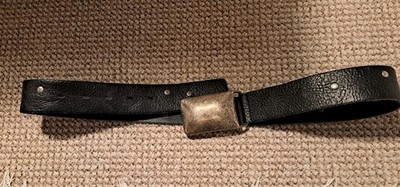 Vintage Western Style schwarzer Ledergürtel 30 - 36 cm Cowboy Made in UK Unisex