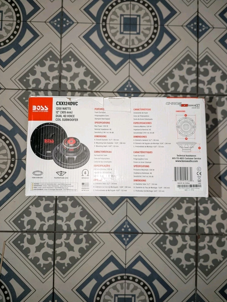 Boss 1200 Watt 12" Dual Voice Coil Subwoofer - Image 2 of 2