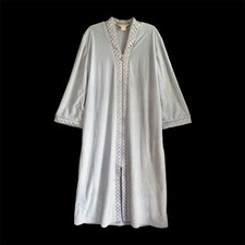 Vtg Diamond Tea Full Length Robe Womens XL Luxury Plush Quilted Housecoat Zip Up