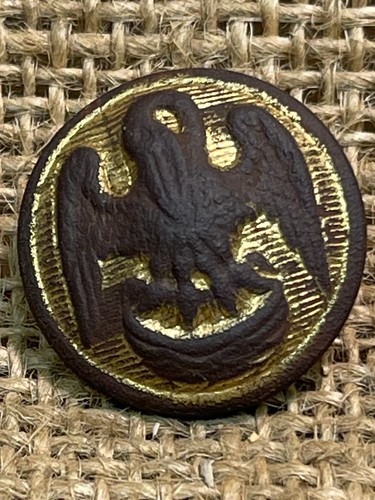 Dug Civil War Louisiana State Seal Confederate Button Local Overcoat Gold Plate