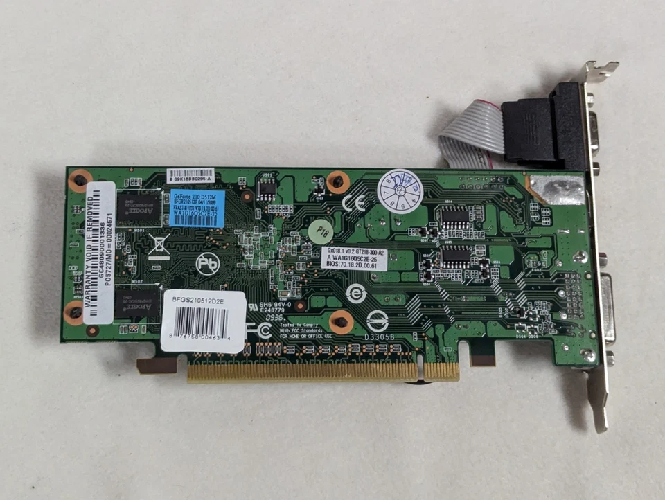 BFG GeForce 210 AGP Graphics Card 512MB DDR2 VGA HDMI DVI BFGS210512D2E - Image 2 of 3