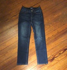 Time and Tru Womens Size 4 Dark Blue High Rise Straight Leg Jeans