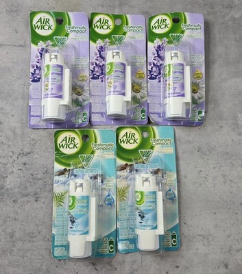 AirWick Freshmatic Compact Refills - 3 Lavender Chamomile and 2 Fresh Waters NOS