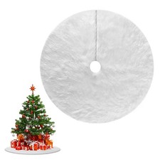 Christmas Tree Skirt 1M Round Plush Velvet Snowflake Design – White Grey Red