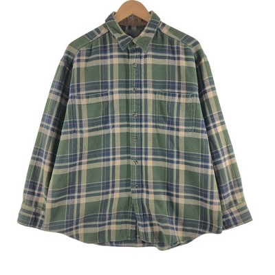 Vintage 90'S-00'S St. John's Bay long-sleeved flannel plaid shirt