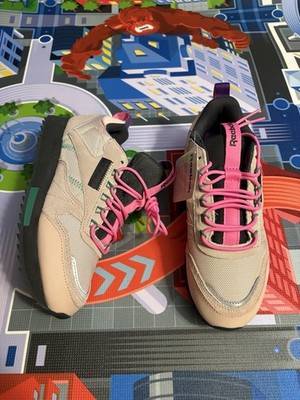 Reebok Classic Leather Ripple Trail Buff EG6669 Beige Pink Lace Up Sneakers