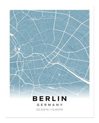 Berlin City Map Wall Art Poster - Modern Urban Decor Premium Quality