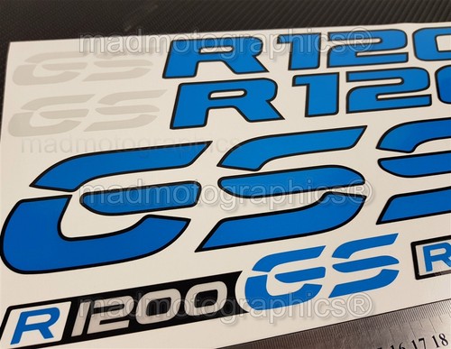 Reflective decals stickers graphic set for BMW GS R1200GS panniers R1200 blue - Picture 6 of 6