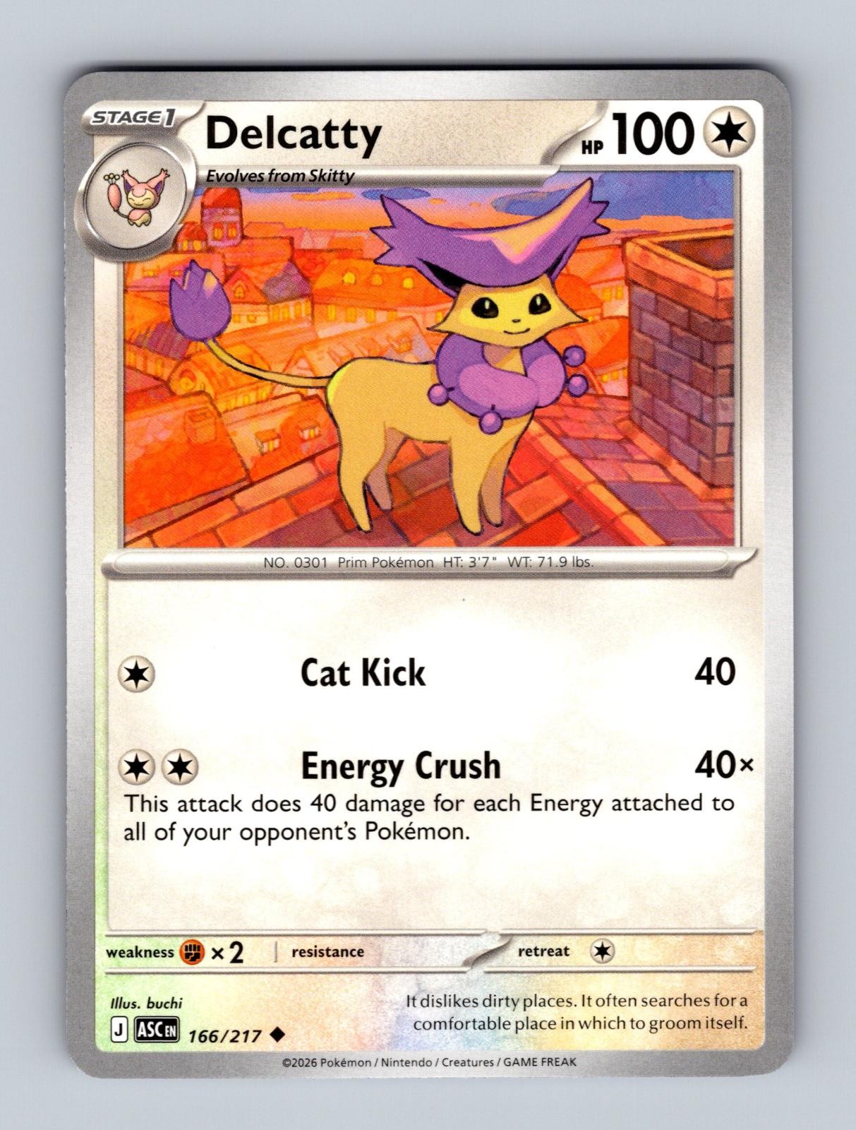 Delcatty 166/217 Uncommon Ascended Heroes Pokemon Near Mint