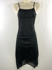 VTG Byer Too! Womens Y2K Milkmaid Floral Mesh Midi Dress Sz M Fairy Glitter 90s