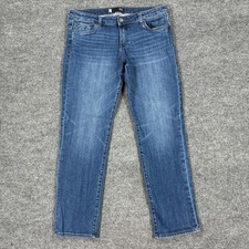 KUT From The Kloth Straight Leg Jeans Womens Size 12 Blue Denim Stretch Mid Rise