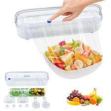 Plastic Wrap with Slide Cutter - Food Cling Wrap Reusable Cling Film Dispense...