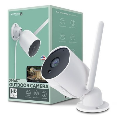 Merkury Smart Outdoor Camera 1080pWeatherproof Security Camera with Night Vision