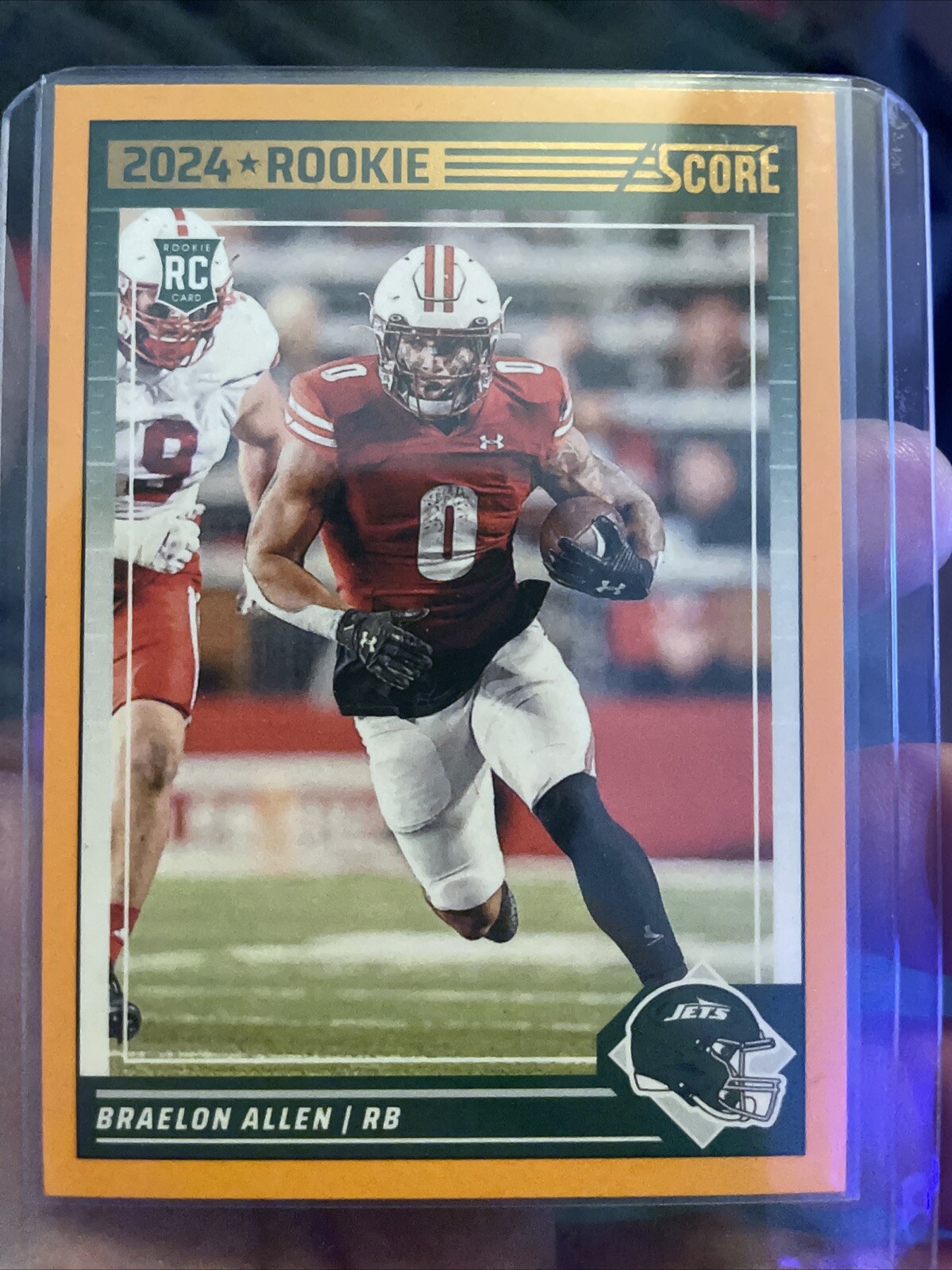 2024 Score - Rookies #390 Braelon Allen (RC) Orange Parallel Jets ✈️ Card 🏈