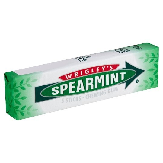 Wrigley's Spearmint Chewing Gum 5 Sticks 80 Packs (4 boxes) Free