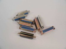 DB25 D-Sub Serial Port 25 Pin Solder Connectors Male BLUE - LOT OF 9