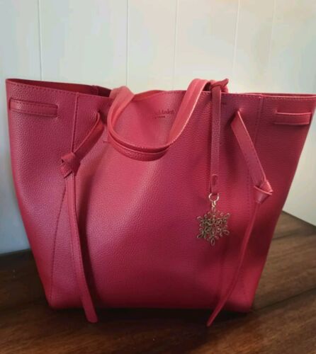 Elizabeth Arden Red Tote Bag Faux Pebble Leather R