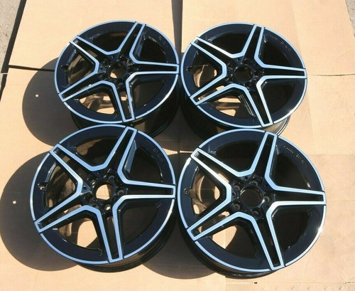 4 GENUINE MERCEDES A CLASS W177 W176 18" AMG ALLOY WHEEL RIMS SET BLACK OEM - Picture 1 of 11