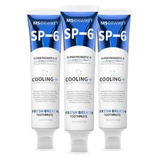 3-Pack MSDRWIKEY SP-6 Probiotic Toothpaste, 4.6oz - Summer Cool Daily Oral Care