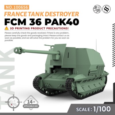 1/100  Model Kit France FCM 36 PAK40 Tank Destroyer
