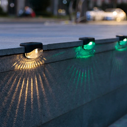 4Pcs Outdoor Solar LED Multicolor Lights Garden Deck Stairs Fence Path Lighting - Bild 2 von 13