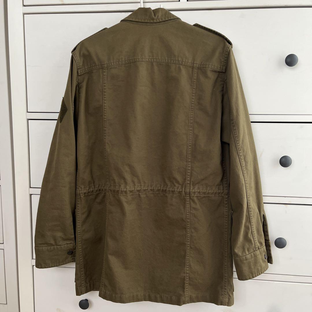 Giacca militare Saint Laurent cotone oliva chiusura bottoni taglia 36 S KI250109054