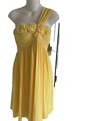 strapless open back dress Yellow One Shoulder Sleeveless Backless Satin Long Formal Dress main image 0