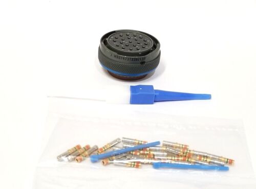 NEW J MS27473T22B21SB 21-Position MIL-SPEC Circular Connector + Pins +Extractor - Picture 1 of 4