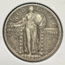 1920  STANDING LIBERTY SILVER QUARTER GRADES EXTRA FINE+  ACTUAL COIN #5928