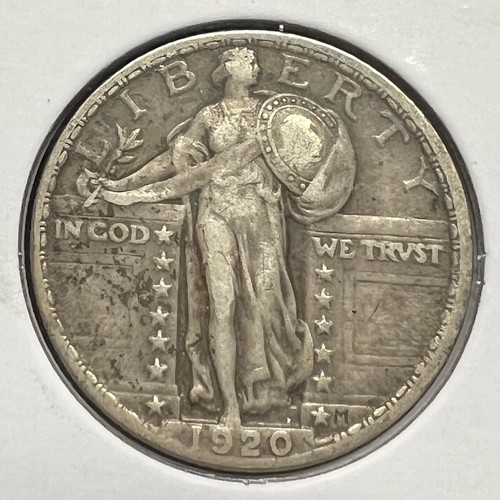 1920 STANDING LIBERTY SILVER QUARTER GRADES EXTRA FINE+ ACTUAL COIN #5928