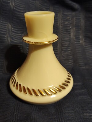 Candle Holder Custard Color Glass VTG 4'' Wheaton Ware