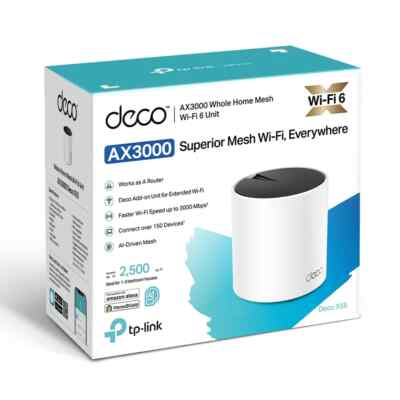 TP-Link Deco AX3000 WiFi 6 Mesh System Deco X55, 2500 Sq.Ft. (1 PACK) - OPEN BOX