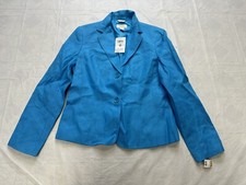 NWT Talbots Jacket Women s 6 Blue Irish Linen Blazer 2 Buttons