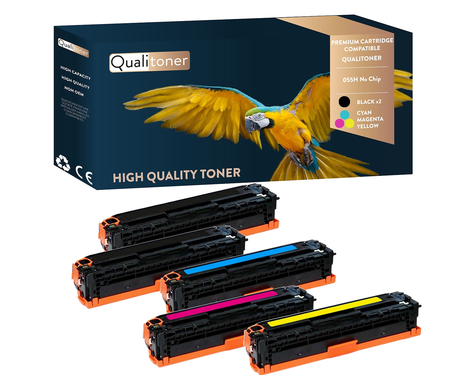 Toners Canon 055H grande capacité Qualitoner pour imprimante laser couleur de bureau