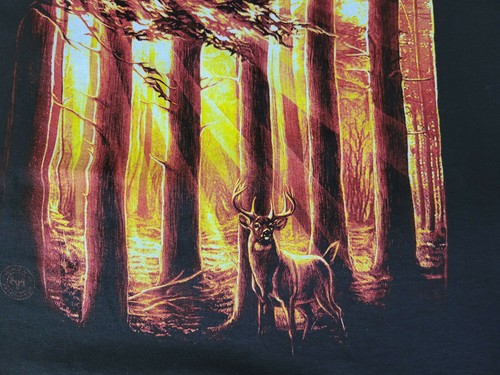 Buck Wear Men's T-Shirt Brown W/ American Flag Background Deer Hunter Awesome XL - Picture 8 of 11