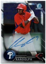 2016 Bowman Chrome CORNELIUS RANDOLPH On-Card Autograph Prospect Auto #BCAP-CR