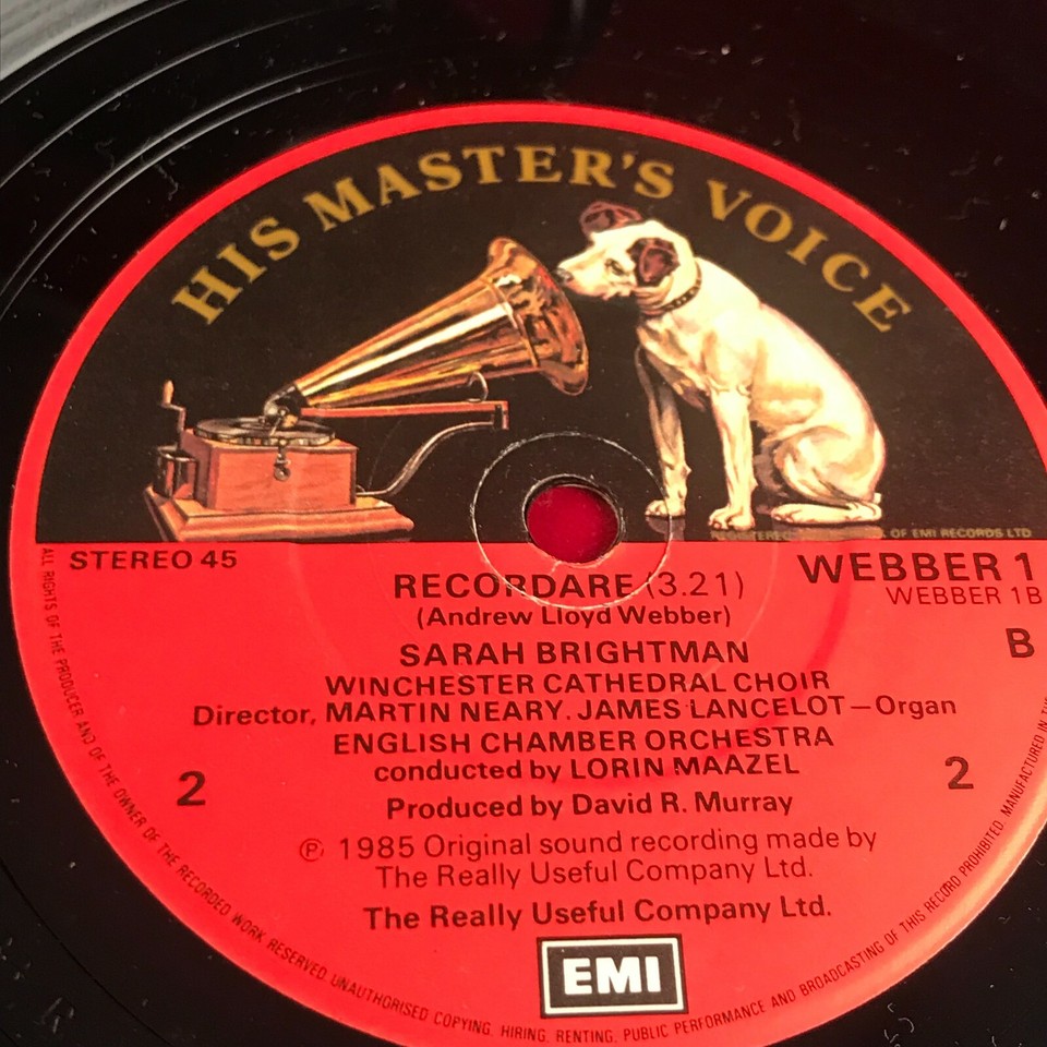 SARAH BRIGHTMAN & PAUL MILESKINGSTON Pie Jesu 1985 UK 7" Vinyl single