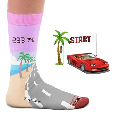 HEEL TREAD Socken im Design ''V-Max'' - Gr. 41-46 - Videospiel Race Tuning Game