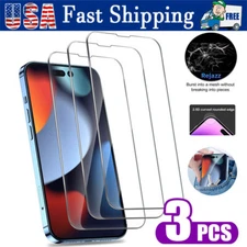 Tempered Glass Screen Protector Full Cover For iPhone 16 15 14 13 12 11 Pro lot