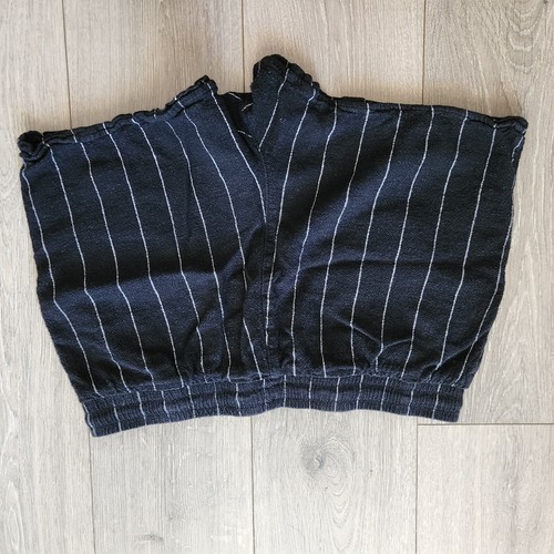 Time & Tru Linen Blend Shorts Women's L 12 14 Black White Stripe Pull On 34 x 3 - Picture 10 of 12