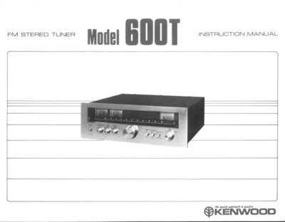 Kenwood 600-T Amplifier Owners Instruction Manual