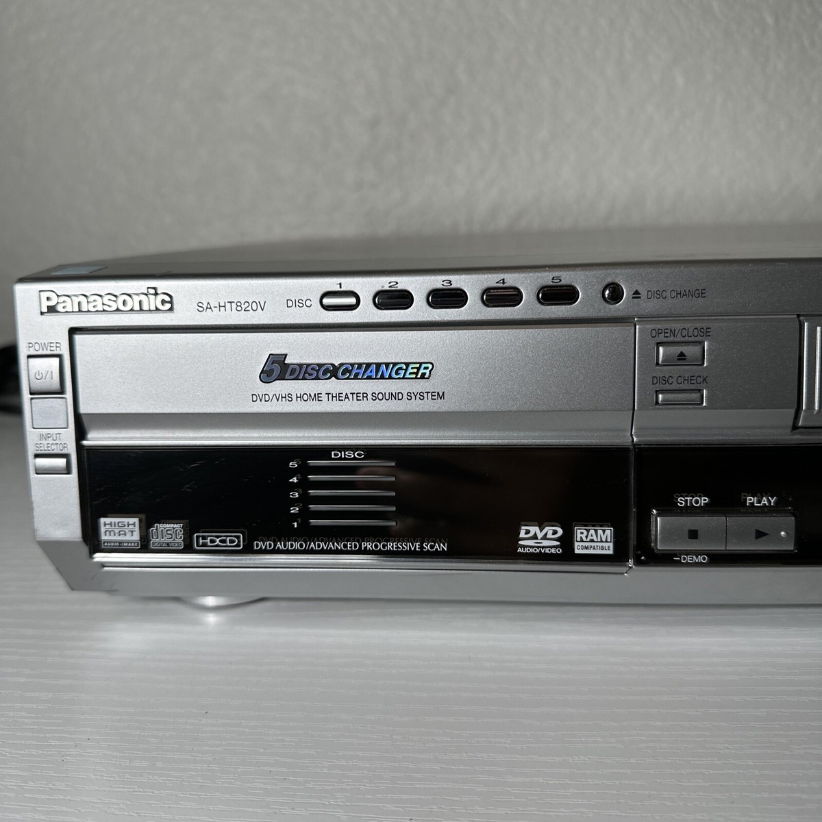 Panasonic SA-HT820V 5 Disc DVD Changer VCR Combo NO REMOTE Tested
