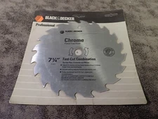 NEW Black & Decker 73-107 Contractor's 7 1/4" Chrome Plated Saw Blade (BN276)