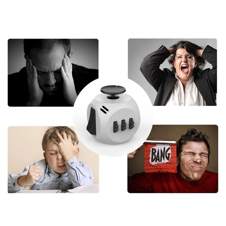 Helect Fidget Cube Toy Stress Anxiety Relief Focus Attention Work Puzzle Cube - Image 2 of 4