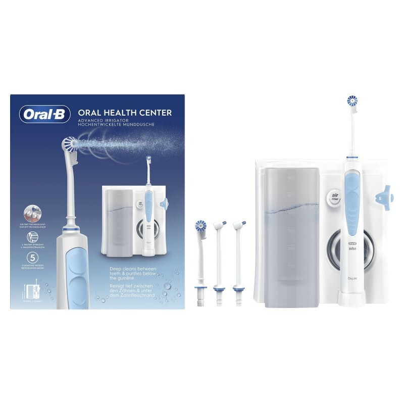 Oral-B Idropulsore Health Center Avanzato con 2 Beccucci Oxyjet, 2 Beccucci Con