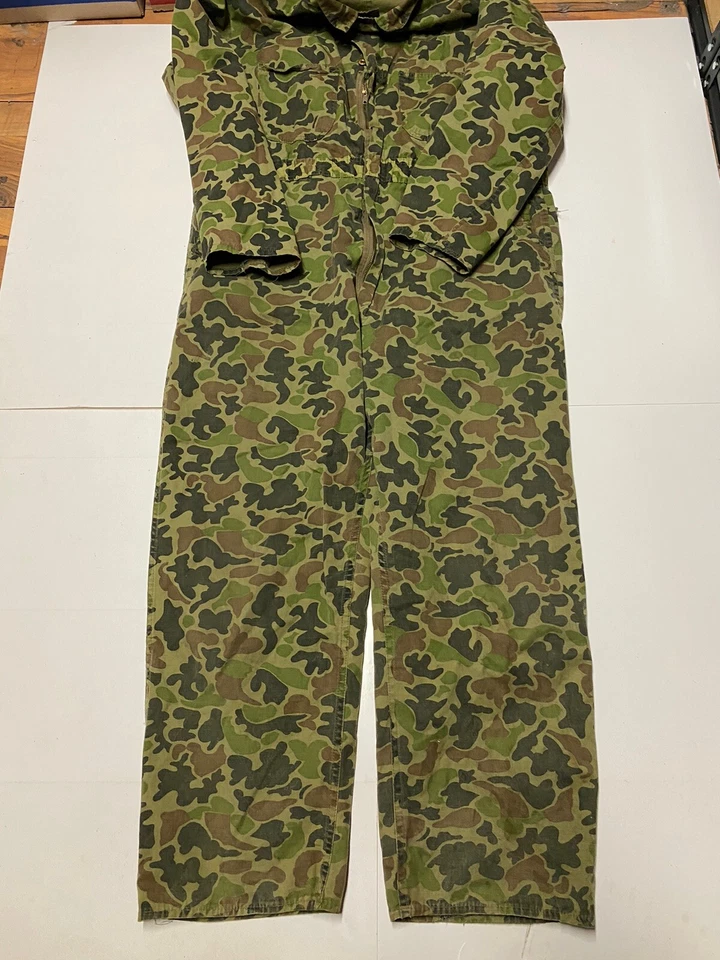 Vintage Hudson Bay Duck Camouflage Overalls Mens XL Herters Made USA Hunting - Image 3 of 4