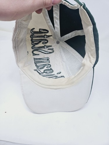 VTG Michigan State Spartans BIG LOGO Embroided 2 Tone Snapback Hat 1990s Used - Picture 5 of 6