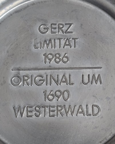 Gerz, Antiker Bierkrug mit Zinndeckel & Muster, Blau/grau, ca. 1L, Keramik, NEU - Bild 11 von 17
