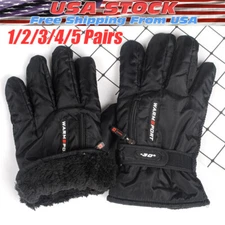 Mens Winter Thermal Warm Waterproof Ski Snowboarding Driving Work Gloves Mitten