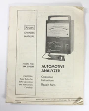 SEARS AUTOMOTIVE ANALYZER MANUAL MODEL 244.214220. Original.
